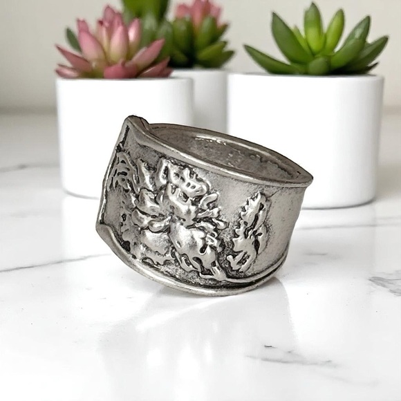 5 For $25💫Trendy Modish Silver Spoon Ring - Picture 4 of 6